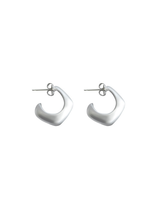 square hoop earring silver