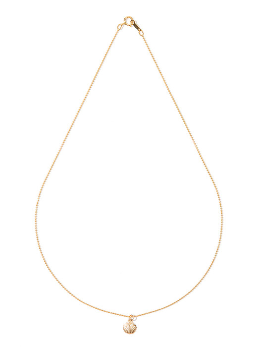 14k gf bead ball chain shell necklace (14k 골드필드)