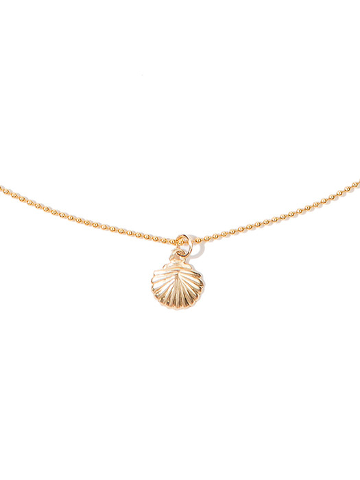 14k gf bead ball chain shell necklace (14k 골드필드)