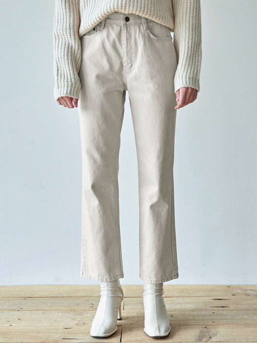 STRAIGHT MOOD COTTON PANTS_CREAM