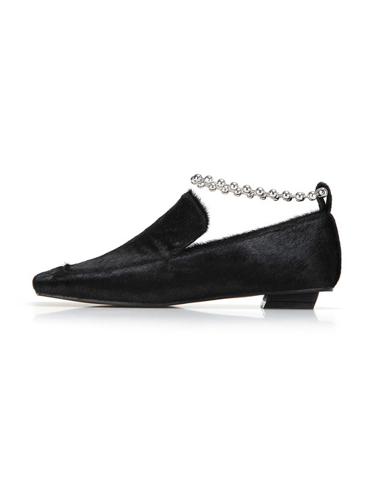Squared Toe Loafers | Hairy black