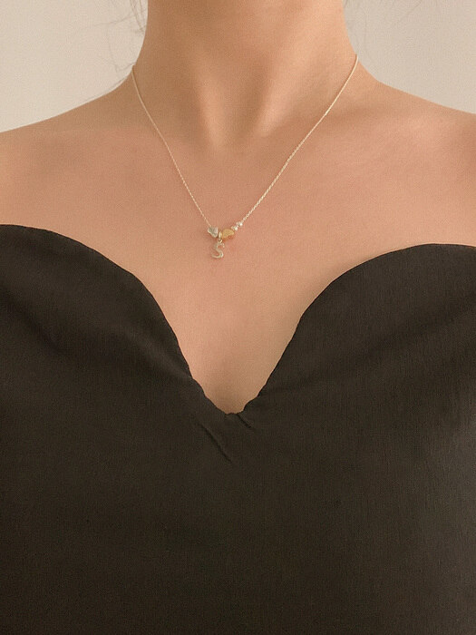 [단독]deep is your two hearts necklace (Silver 925)