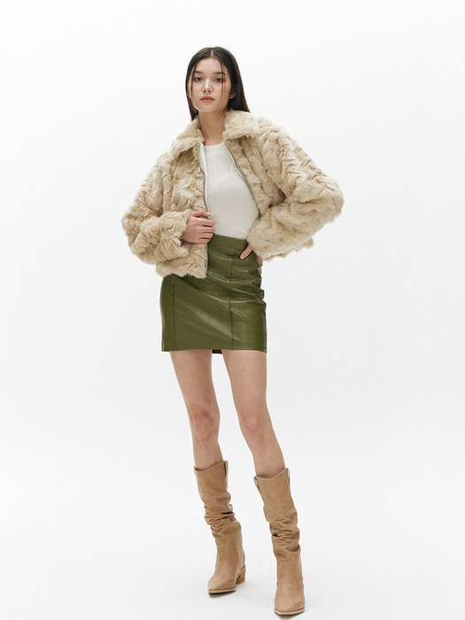 SNUG FUR JACKET [BEIGE]