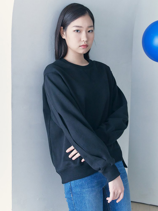 Slit Sleeve Sweatshirt  Black (KE1140M055)