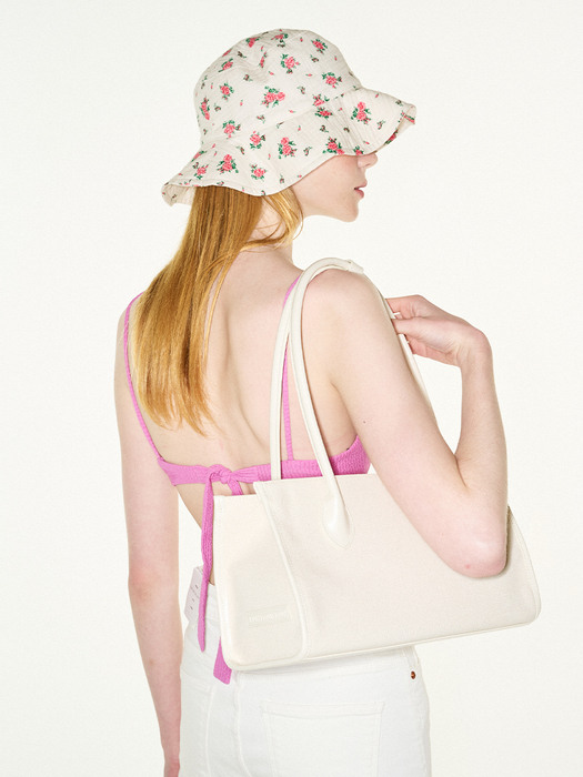 Peony shoulder bag_ ivory+ivory