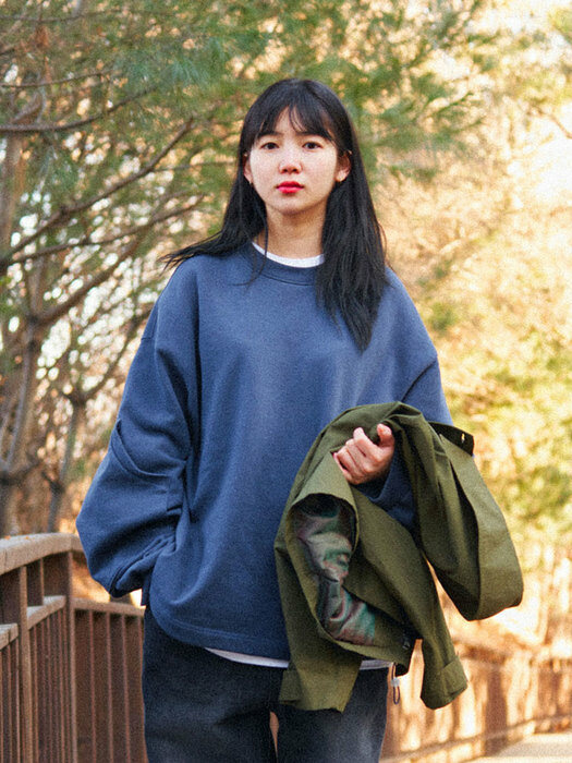 Elbow Patch Sweatshirt - Air Force Navy