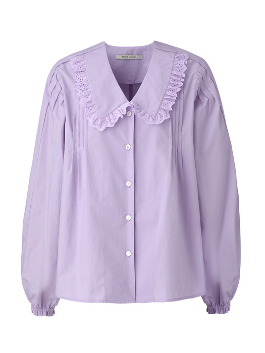 Ruffled collar blouse - Light purple