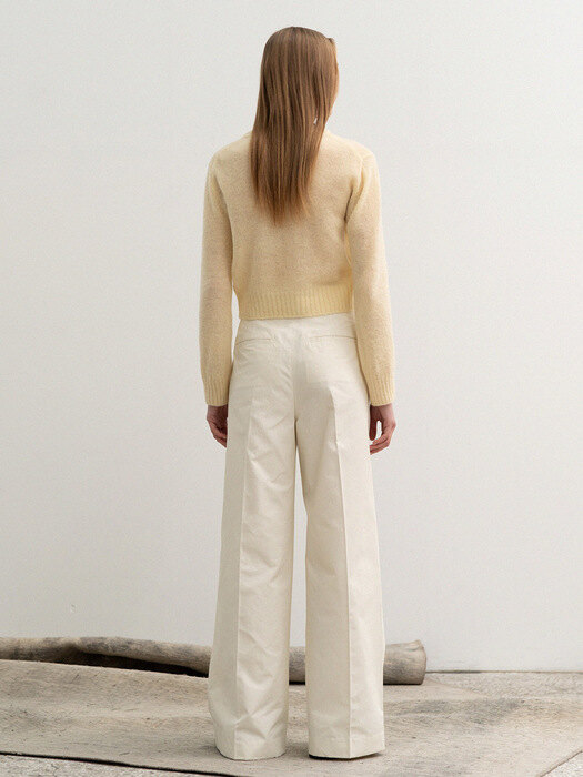 cotton pintuck wide pants (ivory)