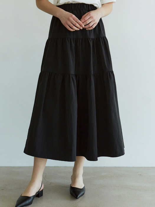 CANCAN FLARE SKIRT_BLACK