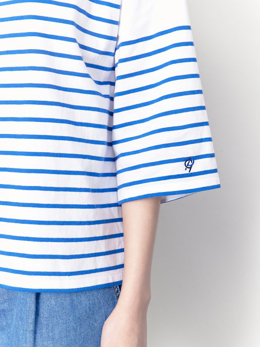 Essential Boat Neck Stripe TShirts  Blue (KE1340M03P)