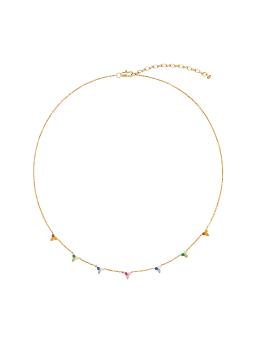 [Silver925]Mini Rainbow Triangle Necklace_NZ1151