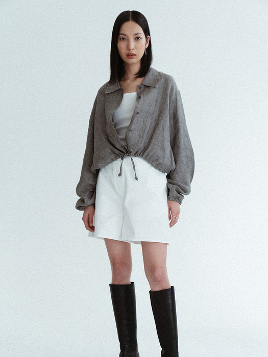 CHECK LINEN SHIRTS BLOUSON