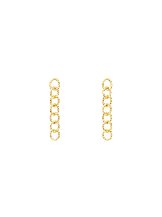 [Silver925] circle chain drop earring