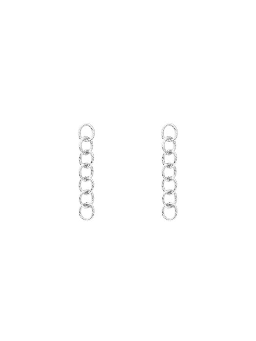 [Silver925] circle chain drop earring