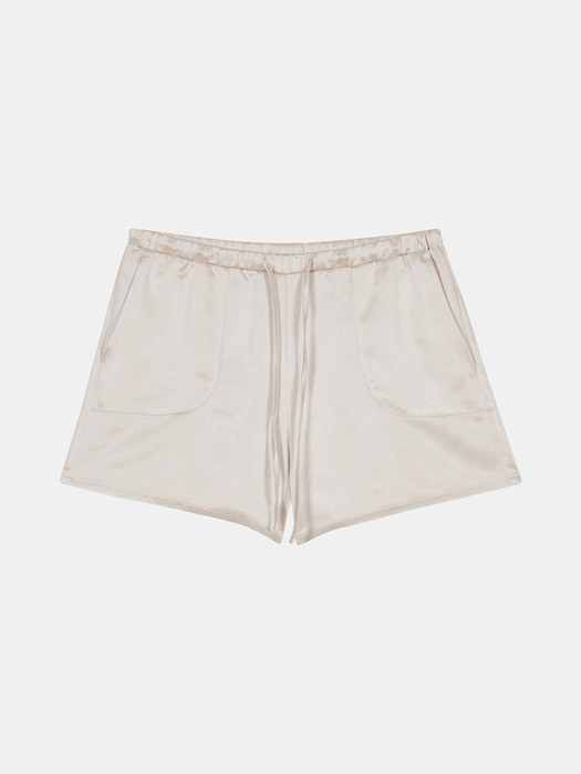 satin shorts (ivory)