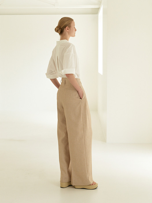 TOR TWO TUCK WIDE LINEN TROUSER_2 COLOR