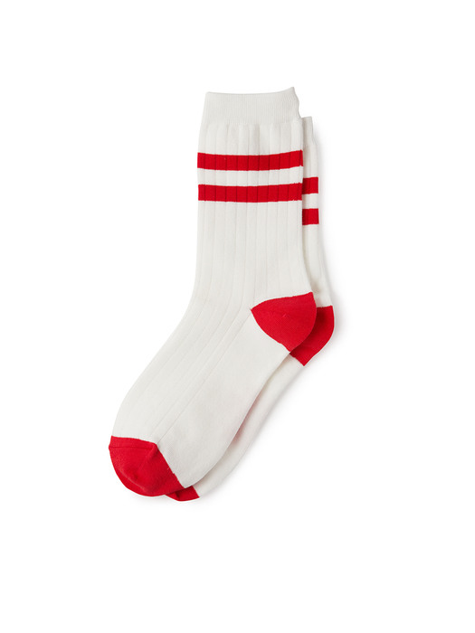 Two Line Socks Red