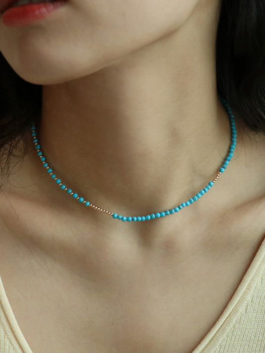 14K gold-filled blue necklace