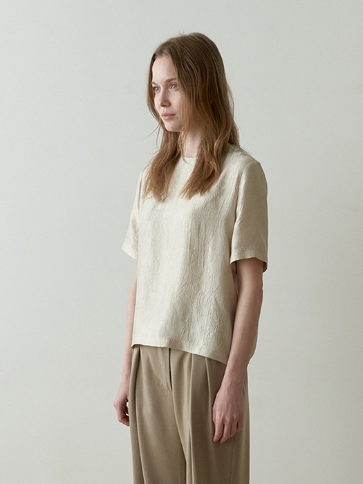 Crack half blouse_BEIGE