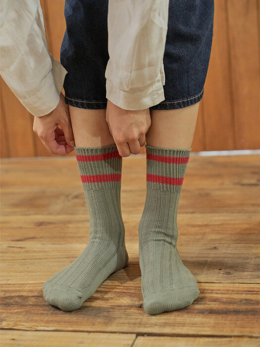 rib two stripe khaki