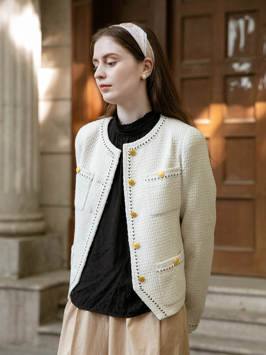 JENNY herringbone tweed jacket (2colors)