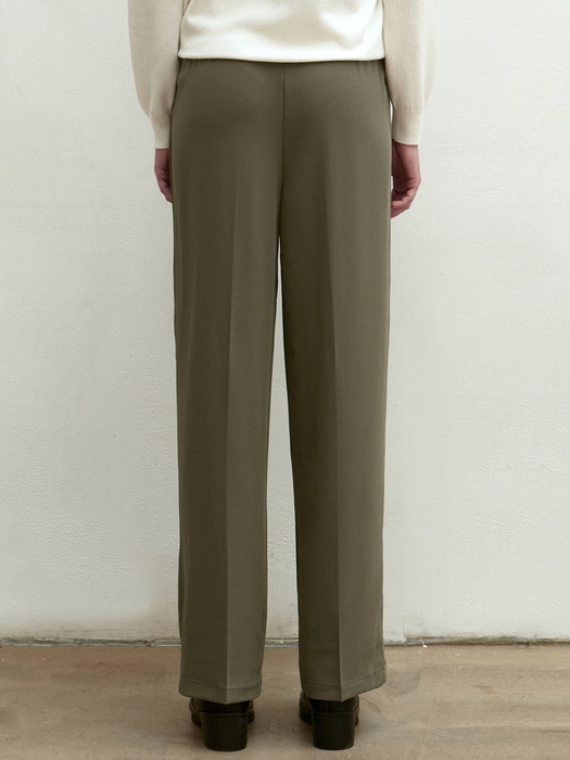 PIN TUCK LONG SLACKS_KHAKI