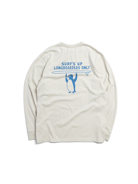 LONG BOARD PENGUIN L/S TEE (NATURAL SAND )