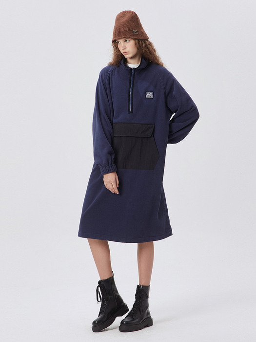 Wappen Fleece Anorak Dress_QWDAX21640NYD