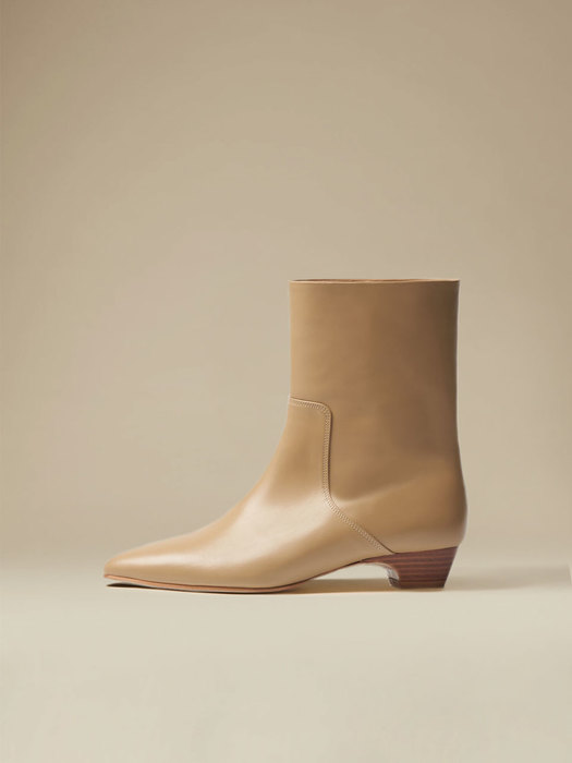 WIDE ANKLE BOOTS IN YELLOW BEIGE