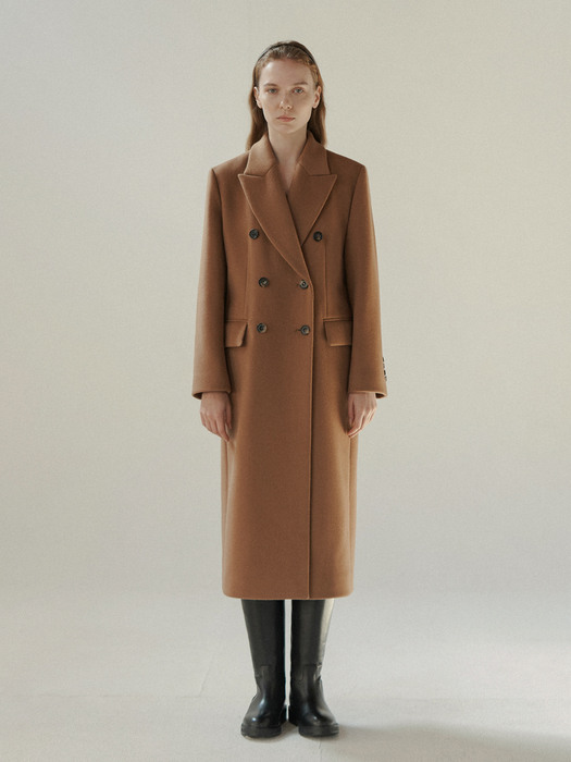 Double Breasted Cashmere Coat (Classic Camel) 