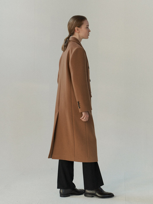 Double Breasted Cashmere Coat (Classic Camel) 