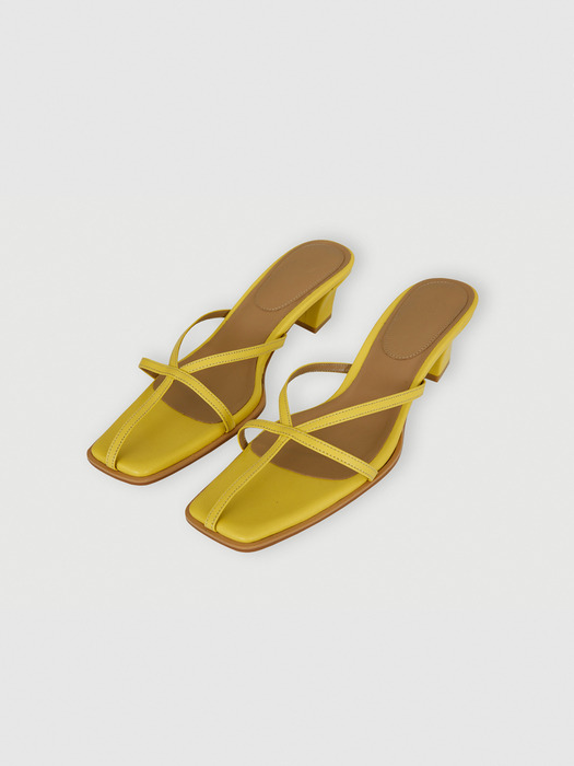 STRAPPY HEELED MULES (YELLOW)