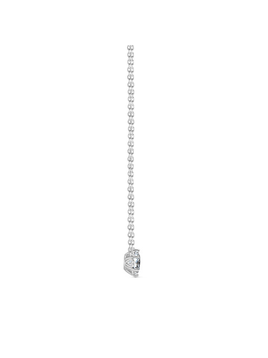 solitaire round heart necklace(white gold)