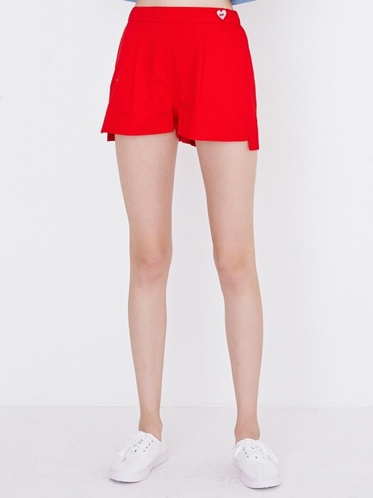 relax slit shorts (red)