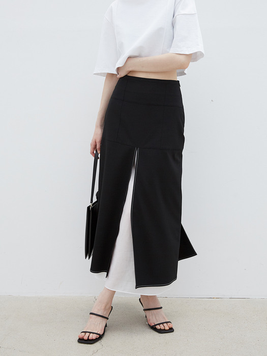 21SS_Layered Slit Skirt (Black)