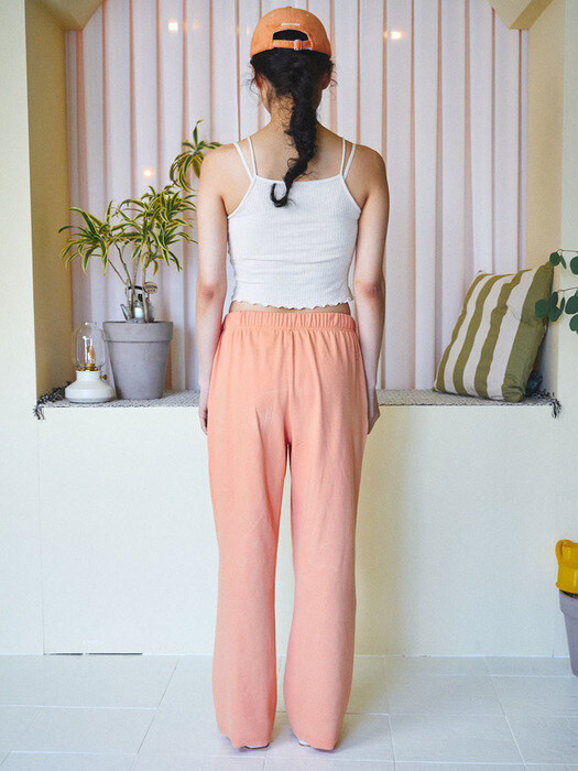 TERRY BANDING PANTS-ORANGE