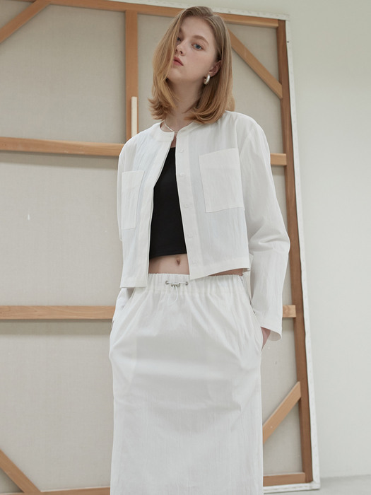 amr1393 (SET)sand shirt+sand skirt (white)