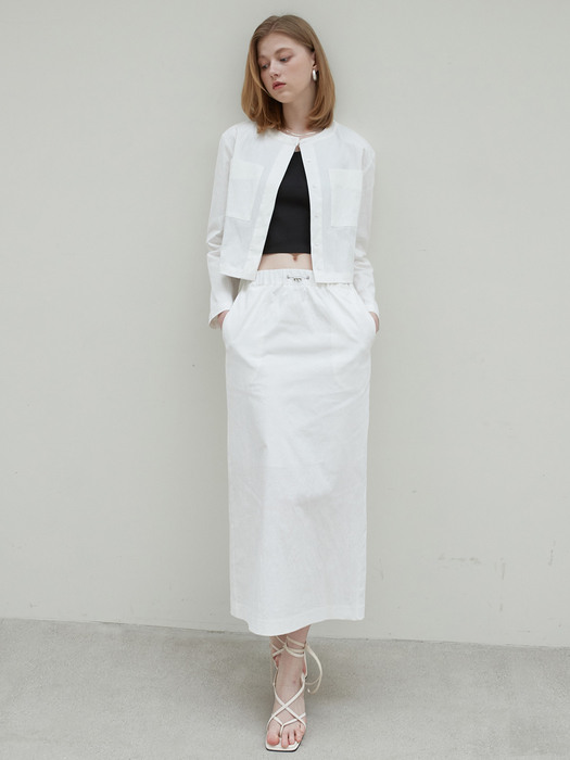 amr1393 (SET)sand shirt+sand skirt (white)