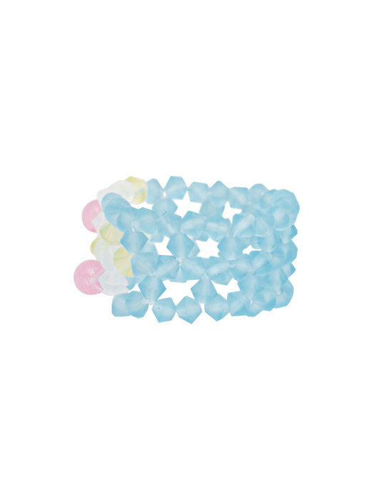 Flower Pixel Beads Ring (Sky Blue)