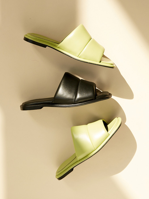 Laila Slides Leather Light Green