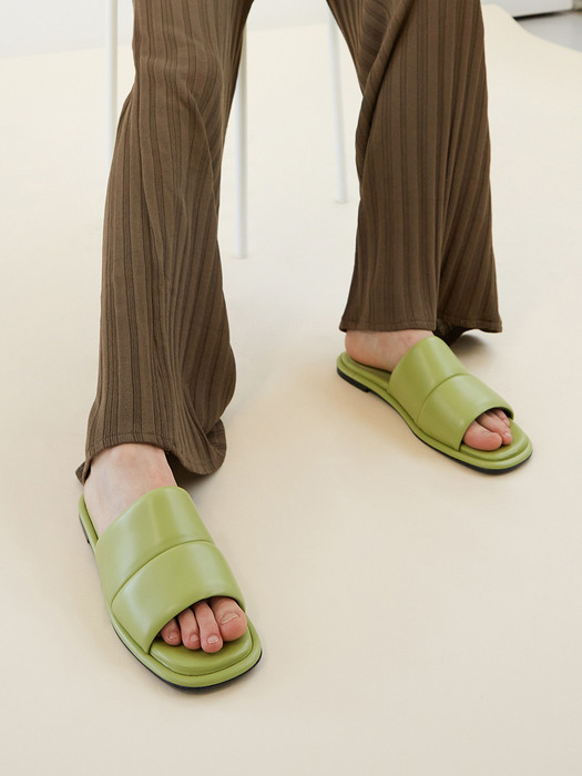 Laila Slides Leather Light Green