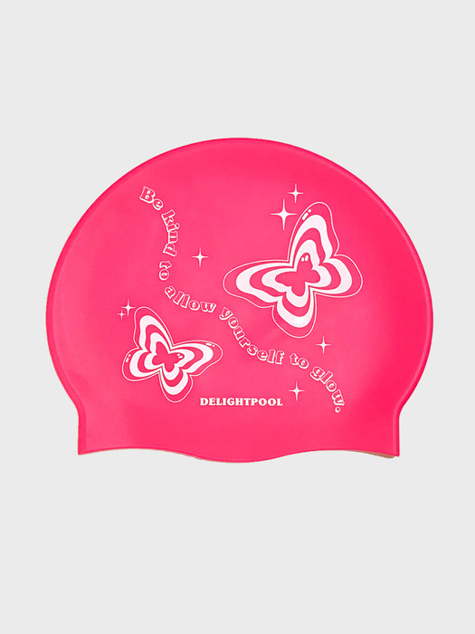 Glowing butterfly swim cap - Pink
