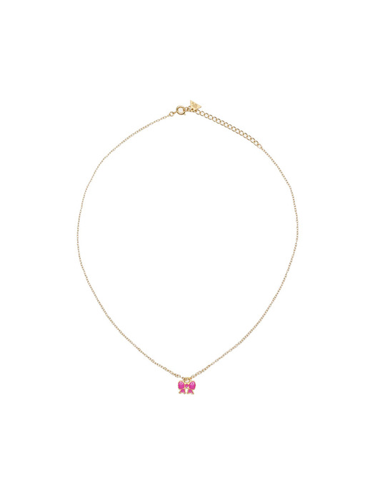MINNIE PETITE BOW NECKLACE / SS22011-HOT PINK