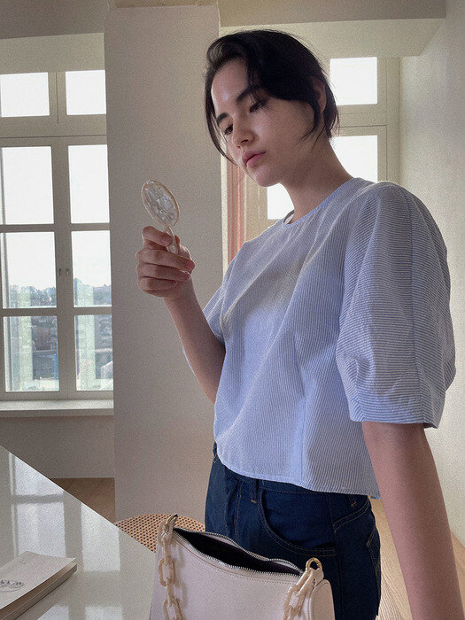 [SALT Label] CROP PUFF BLOUSE_SORA