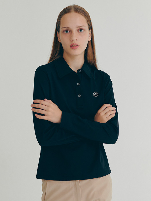 Long-Sleeve Polo Shirt (Black)