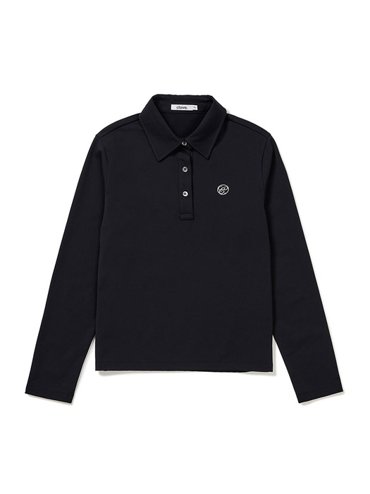 Long-Sleeve Polo Shirt (Black)