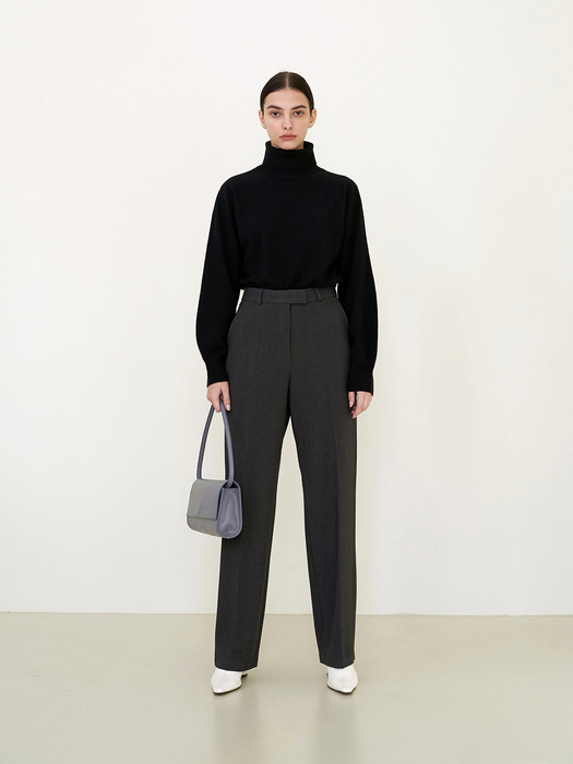 Straight-Leg Trousers Charcoal