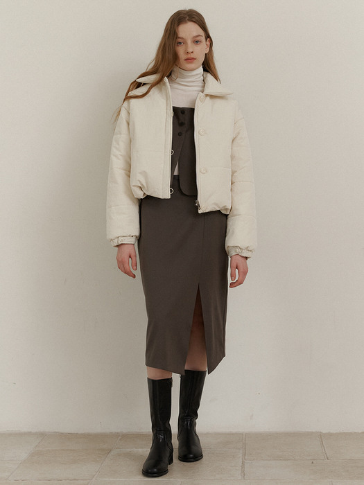 3.76 Double waist skirt (Khaki)