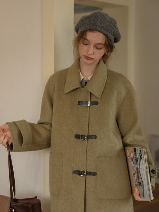 르니나]CAEL handmade wool buckle short coat_antiquity