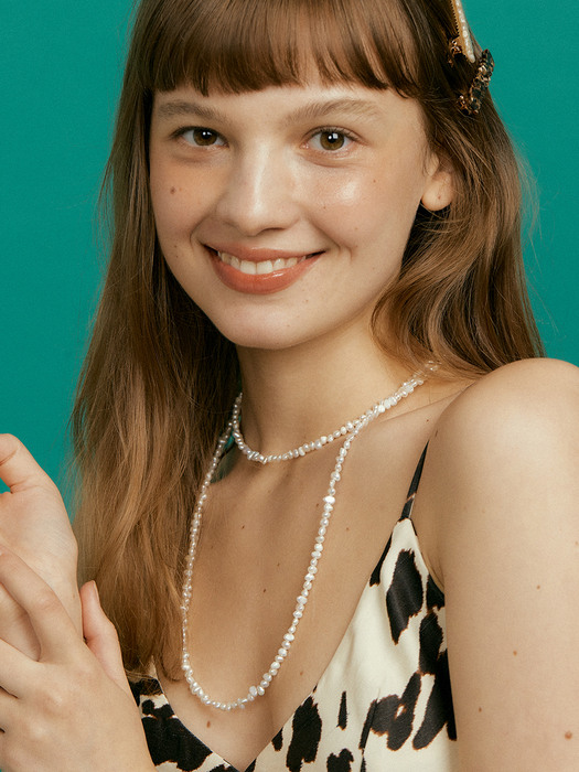 Long natural petit pearl Necklaces